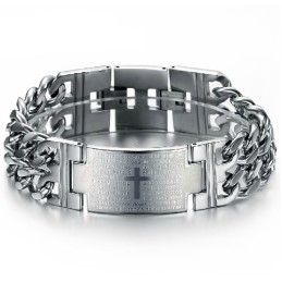 Pulsera De Titanio Con Cruz Para Hombre, Fácil De Usar