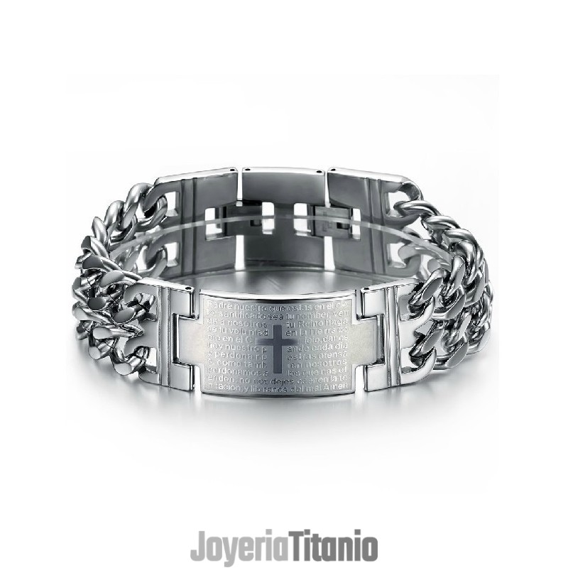 Pulsera De Titanio Con Cruz Para Hombre, Fácil De Usar