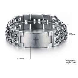 Pulsera De Titanio Con Cruz Para Hombre, Fácil De Usar
