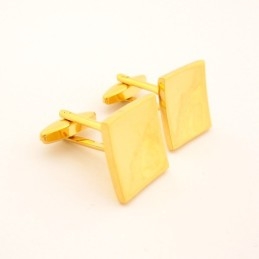 Gemelos Cuadrados Cóncavos Con Baño De Titanio Y Ip Dorado