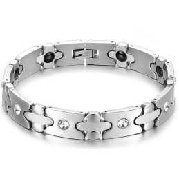 Pulsera De Titanio De Calidad Superior Con Diamantes Para La Salud