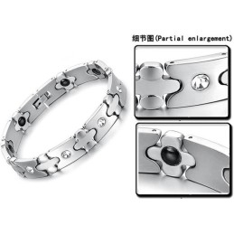 Pulsera De Titanio De Calidad Superior Con Diamantes Para La Salud