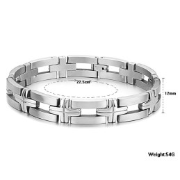 Pulsera De Titanio Con Cruz Masculina De Alta Calidad