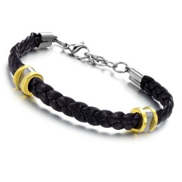 Brazalete De Cuero De Titanio Conciso De Alta Calidad