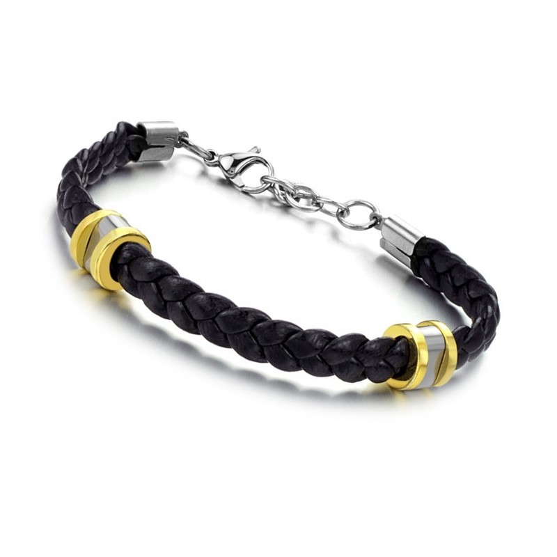 Brazalete De Cuero De Titanio Conciso De Alta Calidad