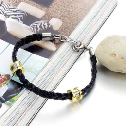 Brazalete De Cuero De Titanio Conciso De Alta Calidad