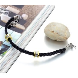 Brazalete De Cuero De Titanio Conciso De Alta Calidad