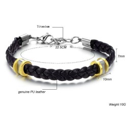 Brazalete De Cuero De Titanio Conciso De Alta Calidad