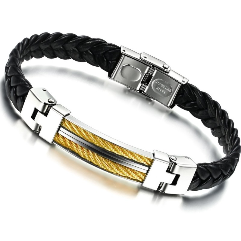 Brazalete De Cuero De Titanio Para Hombre De Excelente Calidad Brazalete De Cuero De Titanio Para Hombre De Excelente Calidad