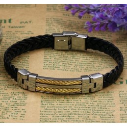 Brazalete De Cuero De Titanio Para Hombre De Excelente Calidad