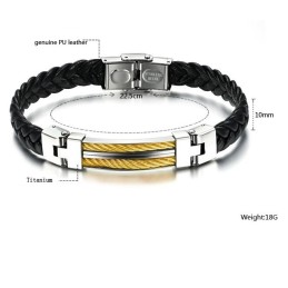 Brazalete De Cuero De Titanio Para Hombre De Excelente Calidad