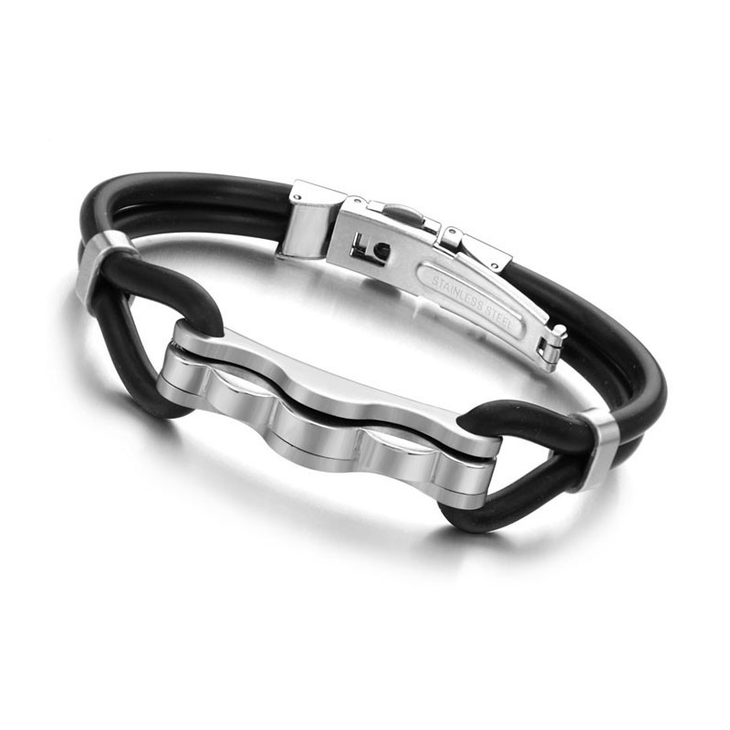 Brazalete De Silicona Y Titanio De Calidad Superior Brazalete De Silicona Y Titanio De Calidad Superior
