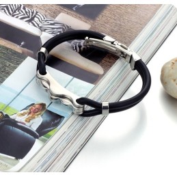 Brazalete De Silicona Y Titanio De Calidad Superior