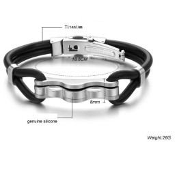 Brazalete De Silicona Y Titanio De Calidad Superior