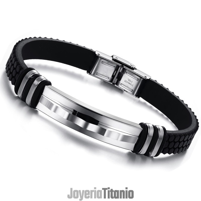 Brazalete De Silicona Y Titanio De Excelente Calidad. Brazalete De Silicona Y Titanio De Excelente Calidad.