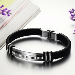 Brazalete De Silicona Y Titanio De Excelente Calidad.