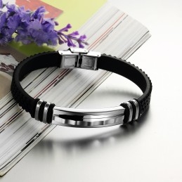Brazalete De Silicona Y Titanio De Excelente Calidad.