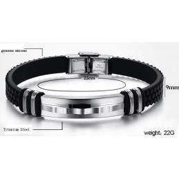 Brazalete De Silicona Y Titanio De Excelente Calidad.