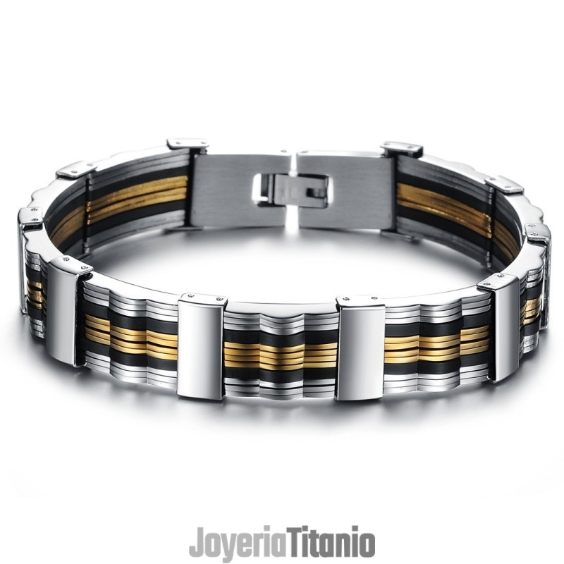 Brazalete De Silicona Y Titanio Para Hombre De Calidad Confiable Brazalete De Silicona Y Titanio Para Hombre De Calidad Confiable