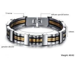 Brazalete De Silicona Y Titanio Para Hombre De Calidad Confiable