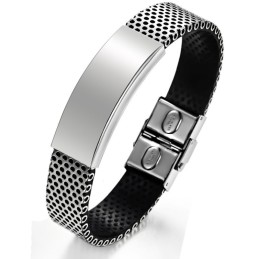 Brazalete De Cuero Y Titanio Para Hombre Con Amplia Variedad