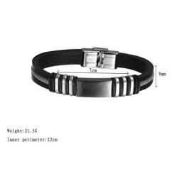 Brazalete De Silicona Y Titanio De Calidad Superior Para Hombre