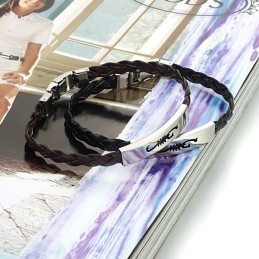 Brazalete De Cuero De Titanio Para Mujer De Calidad Superior