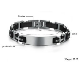 Brazalete De Silicona Y Titanio Para Hombre, Duradero Y De Uso Frecuente.
