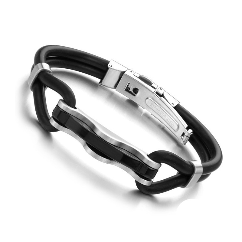 El Rey De La Cantidad: Brazalete De Cuero De Titanio Negro El Rey De La Cantidad: Brazalete De Cuero De Titanio Negro