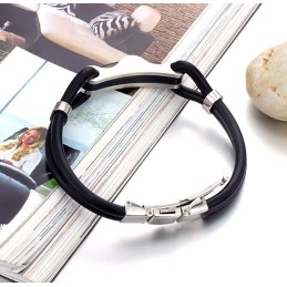 El Rey De La Cantidad: Brazalete De Cuero De Titanio Negro