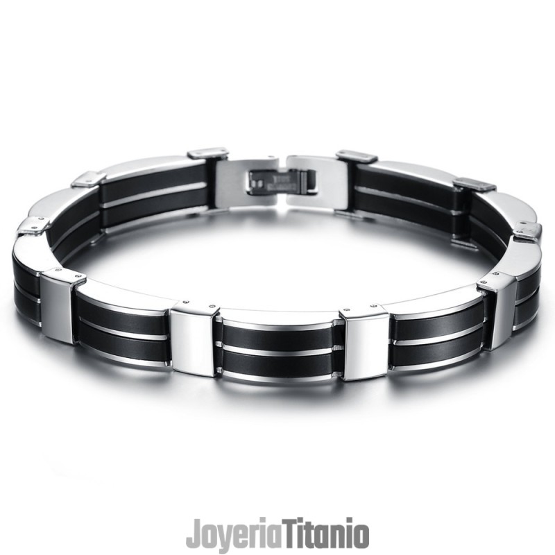 Pulsera De Silicona Y Titanio Con Diseño Conciso Para Hombre Con Reputación Confiable