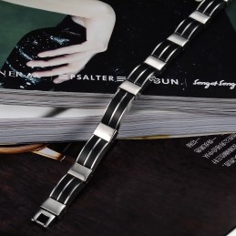 Pulsera De Silicona Y Titanio Con Diseño Conciso Para Hombre Con Reputación Confiable