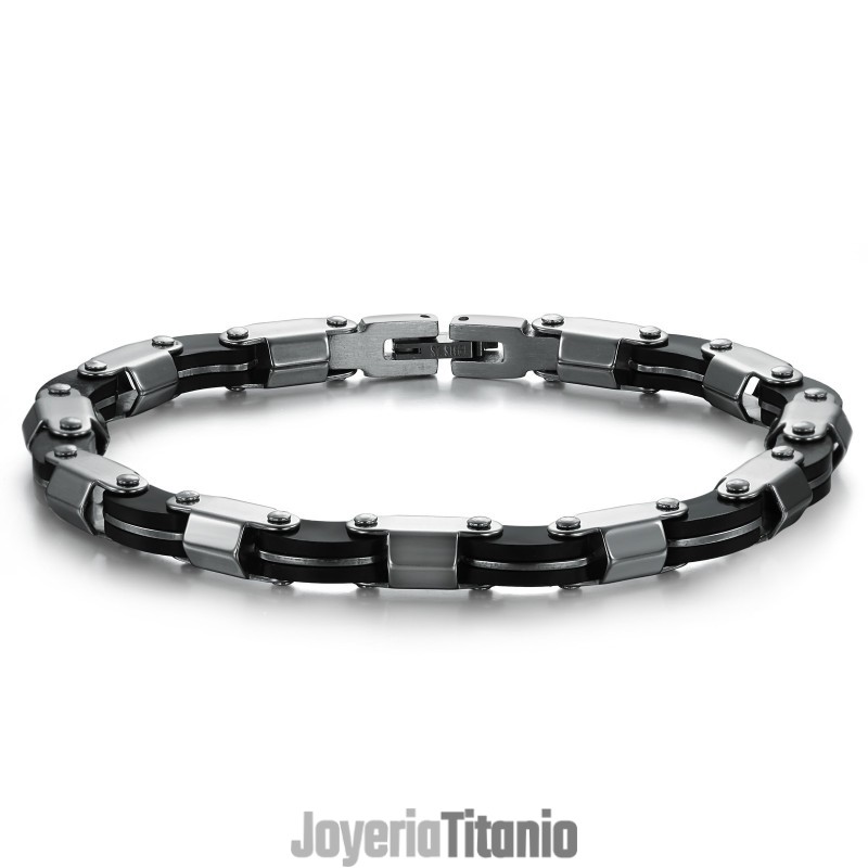 Brazalete De Silicona Y Titanio De Amplia Variedad