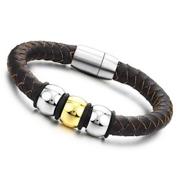 Pulsera De Cuero De Titanio Marrón Para Disfrutar De Una Alta Reputación En El País Y En El Extranjero