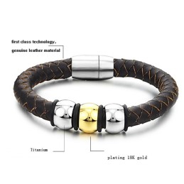Pulsera De Cuero De Titanio Marrón Para Disfrutar De Una Alta Reputación En El País Y En El Extranjero