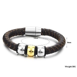 Pulsera De Cuero De Titanio Marrón Para Disfrutar De Una Alta Reputación En El País Y En El Extranjero