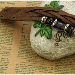 Brazalete De Cuero Y Titanio Retro Para Hombre, Muy Popular En Todo El Mundo.