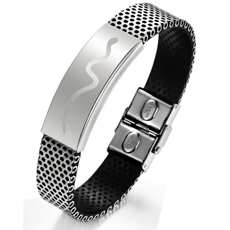 Brazalete De Titanio De Alta Calidad Con Forma De Víbora Masculina Brazalete De Titanio De Alta Calidad Con Forma De Víbora Masculina