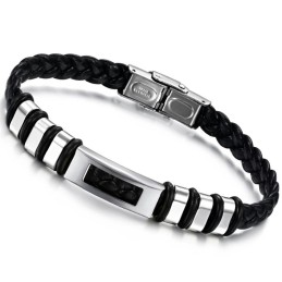 Brazalete De Cuero De Titanio Para Hombre Fácil De Usar