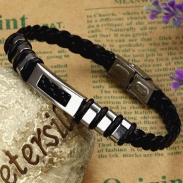 Brazalete De Cuero De Titanio Para Hombre Fácil De Usar