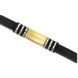 Brazalete De Silicona Y Titanio Con Dije Masculino De Renombre Mundial