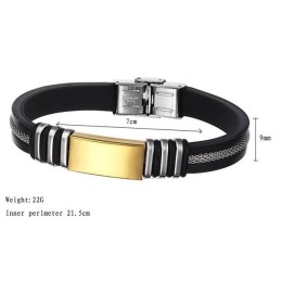 Brazalete De Silicona Y Titanio Con Dije Masculino De Renombre Mundial