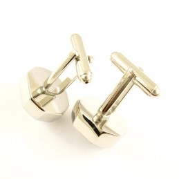 Gemelos Octagonales De Titanio Con Circonitas Brillantes