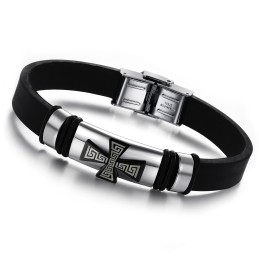 Brazalete De Silicona Y Titanio Para Hombre De Excelente Calidad.