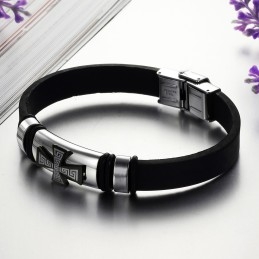 Brazalete De Silicona Y Titanio Para Hombre De Excelente Calidad.