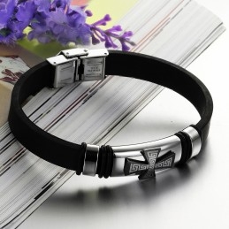 Brazalete De Silicona Y Titanio Para Hombre De Excelente Calidad.