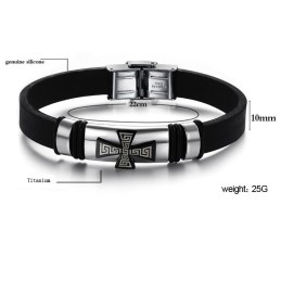 Brazalete De Silicona Y Titanio Para Hombre De Excelente Calidad.