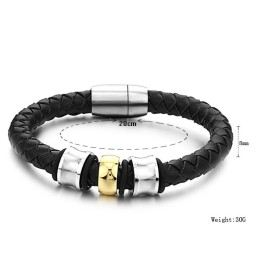 Brazalete De Cuero Y Titanio Con Forma Redonda Y Reputación Confiable