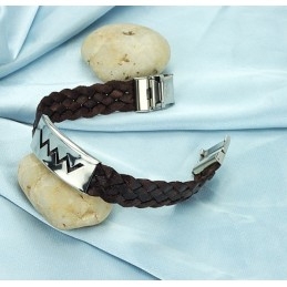 Brazalete De Titanio Marrón De Excelente Calidad