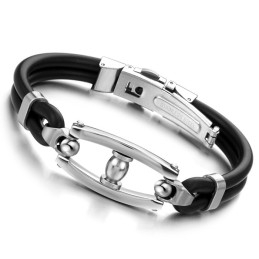 Brazalete De Silicona Y Titanio De Amplia Variedad